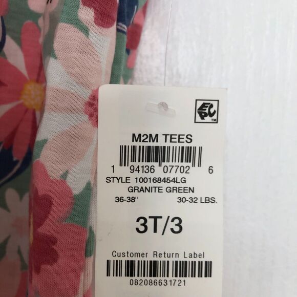 Epic Threads Kids‎ Shirt 3T Green Floral Stretch Crew Neck Short Sleeve NWT - Picture 5 of 5